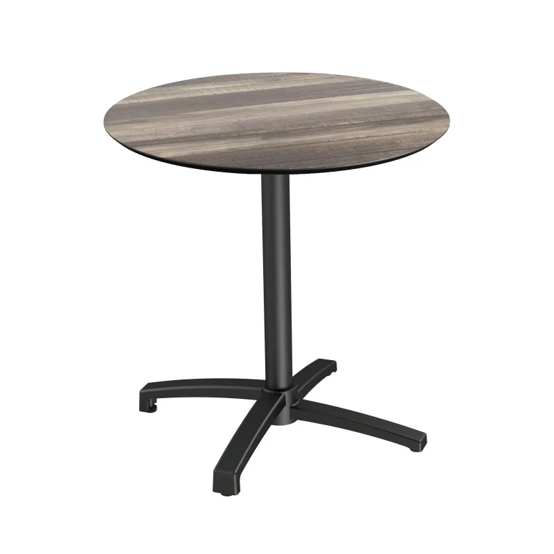 Table de Bistrot X Cross avec Piètement Noir Tropical Wood - Ø 70 cm Prix Réduit