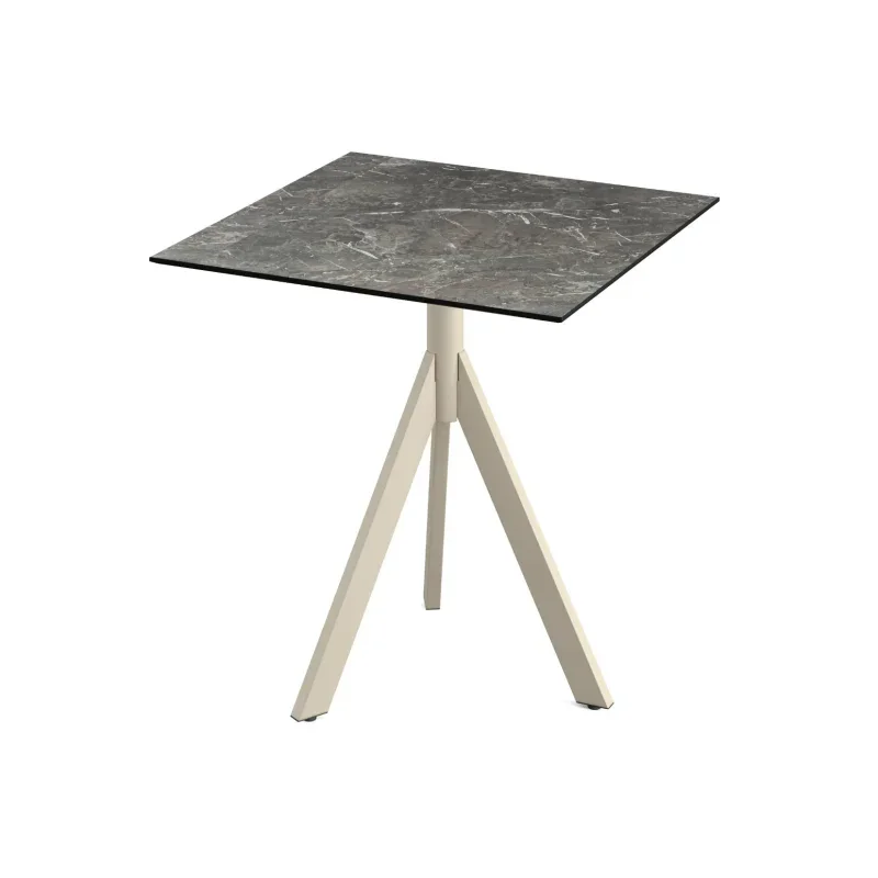 Certifié Table de Bistrot avec Piètement Sable Infinity Tripod et Plateau HPL Galaxy Marble - 70 x 70 cm