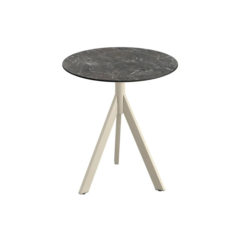 Vente Flash Table de Bistrot avec Piètement Sable Infinity Tripod et Plateau HPL Galaxy Marble - Ø 70 cm