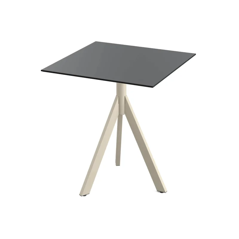 Table de Bistrot avec Piètement Sable Infinity Tripod et Plateau HPL Noir - 70 x 70 cm Prix Bas