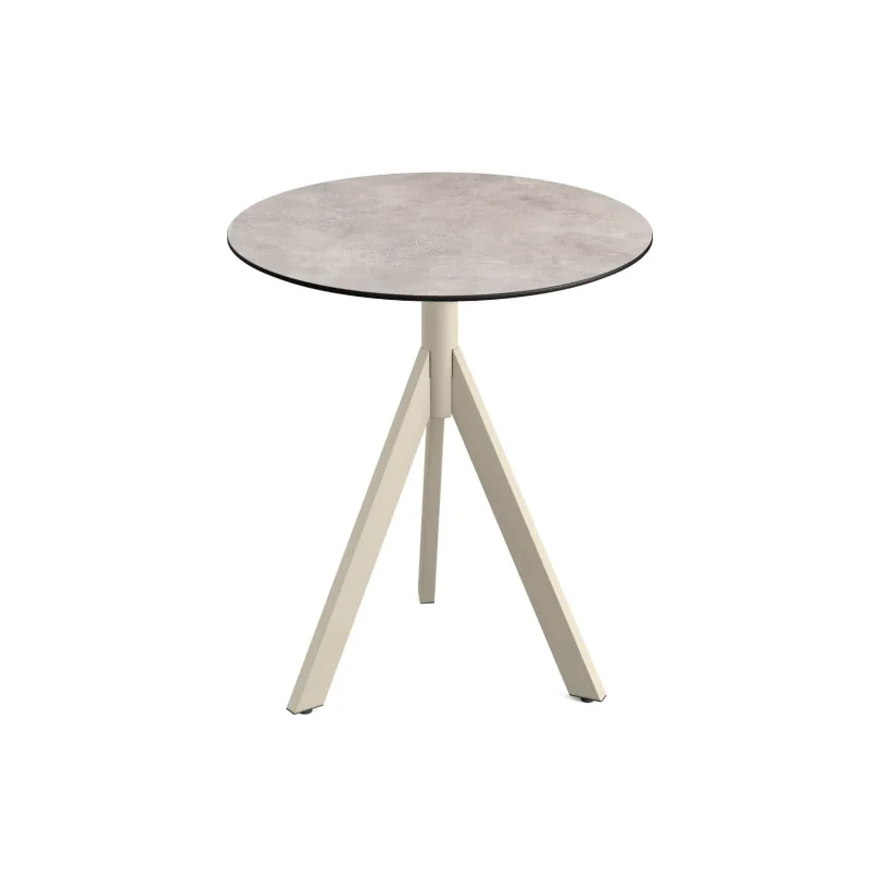 Paiement Sécurisé Table de Bistrot avec Piètement Sable Infinity Tripod et Plateau HPL Moonstone - Ø 70 cm