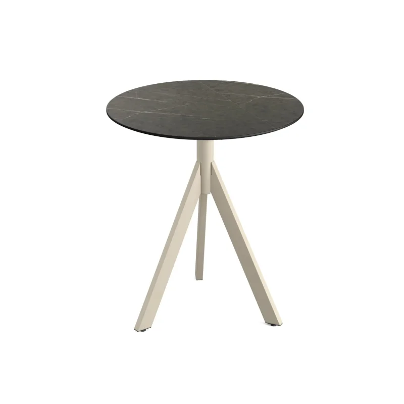 Table de Bistrot avec Piètement Sable Infinity Tripod et Plateau HPL Midnight Marble - Ø 70 cm Vente Flash