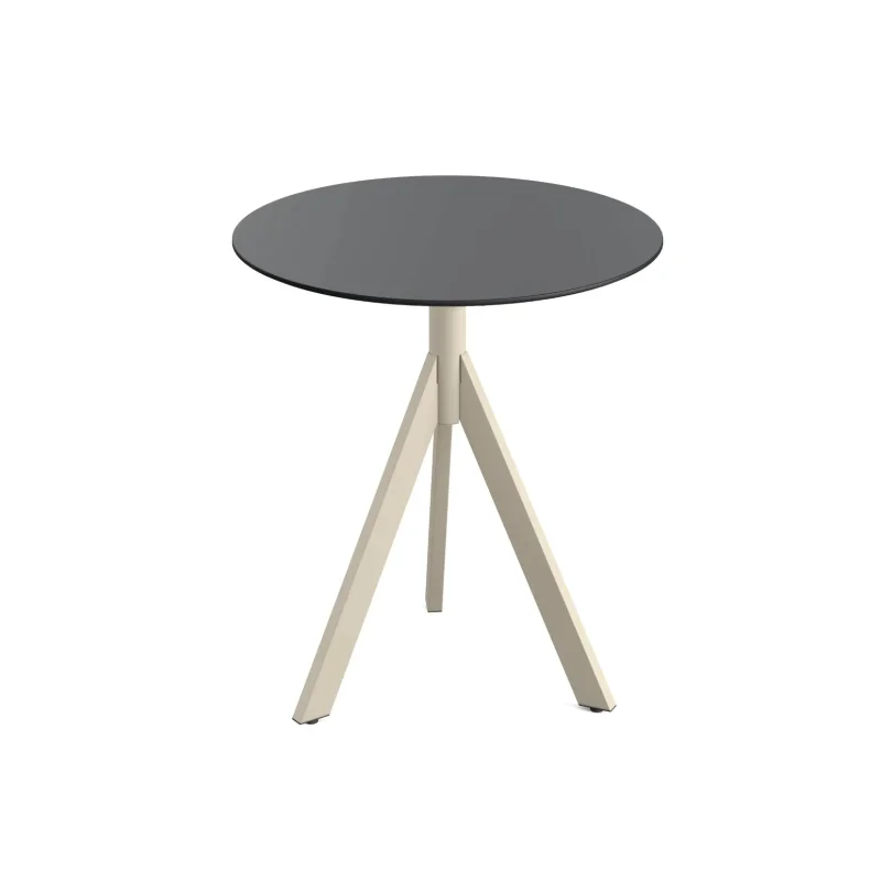 Offre Limitée Table de Bistrot avec Piètement Sable Infinity Tripod et Plateau HPL Noir - Ø 70 cm
