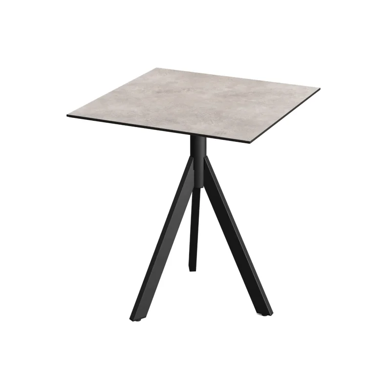 Marque Table de Bistrot avec Piètement Noir Infinity Tripod et Plateau HPL Moonstone - 70 x 70 cm