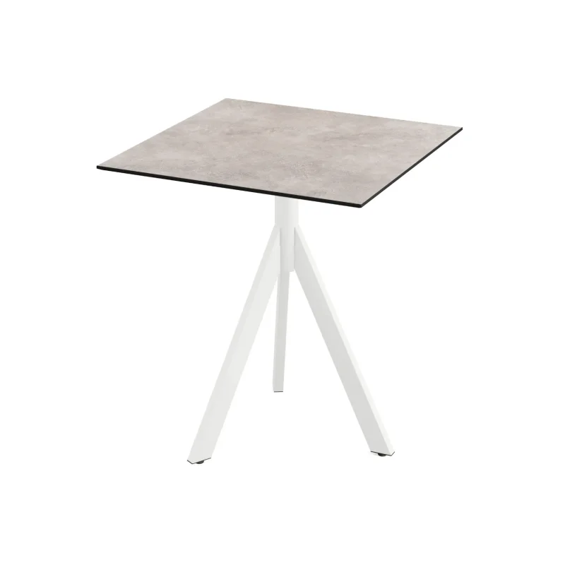 Prix Choc Table de Bistrot avec Piètement Blanc Infinity Tripod et Plateau HPL Moonstone - 70 x 70 cm