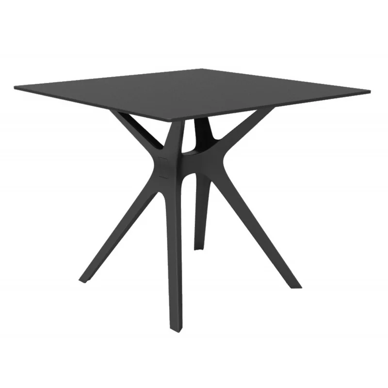 Table Noire à Pied Noir - 90 x 90 cm Meilleur Choix