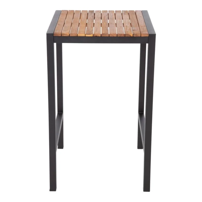 Dernière Chance Mange Debout Carré En Acier Et Acacia 60 Cm