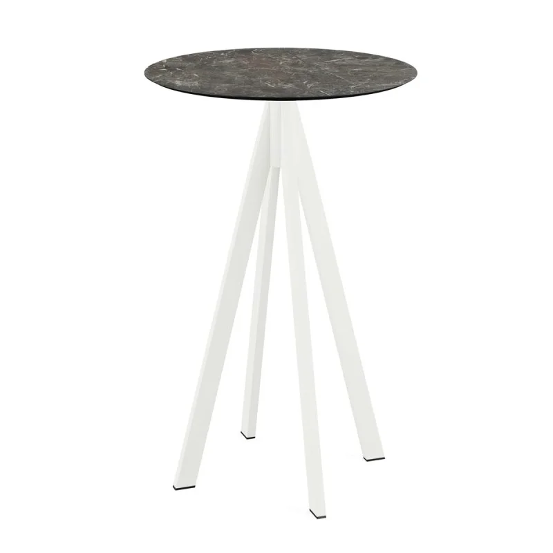 Mange-Débout Infinity Piètement Blanc et Plateau Galaxy Marble - Ø 70 cm Livraison Express
