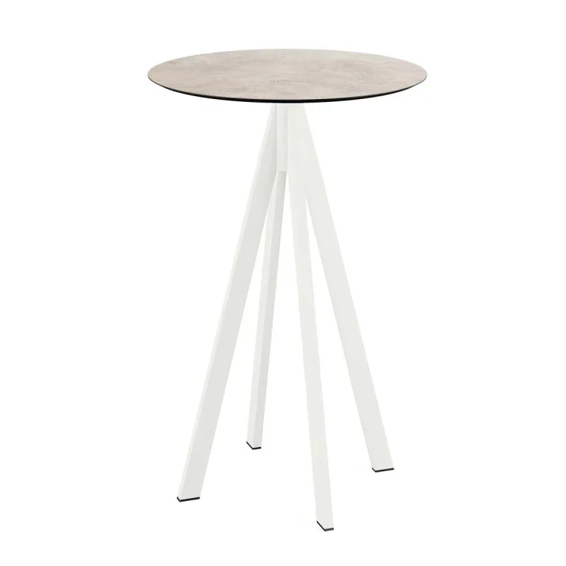 Populaire Mange-Débout Infinity Piètement Blanc et Plateau Moonstone - Ø 70 cm