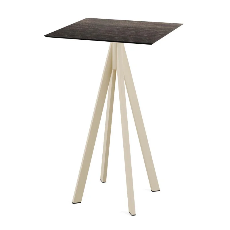 Remise Mange-Débout Infinity Piètement Sable et Plateau Riverwashed Wood - 70 x 70 cm