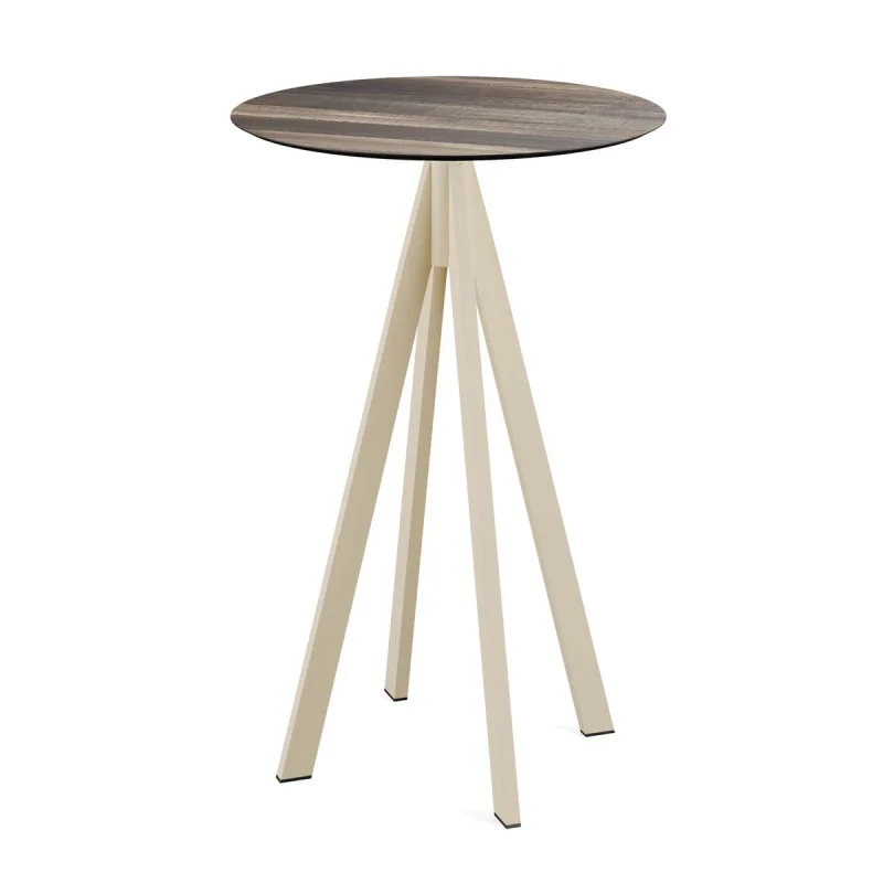Mange-Débout Infinity Piètement Sable et Plateau Tropical Wood - Ø 70 cm Acheter En Ligne