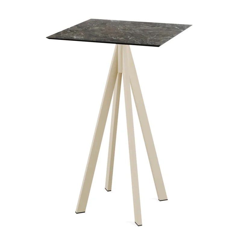 Mange-Débout Infinity Piètement Sable et Plateau Galaxy Marble - 70 x 70 cm Must-Have