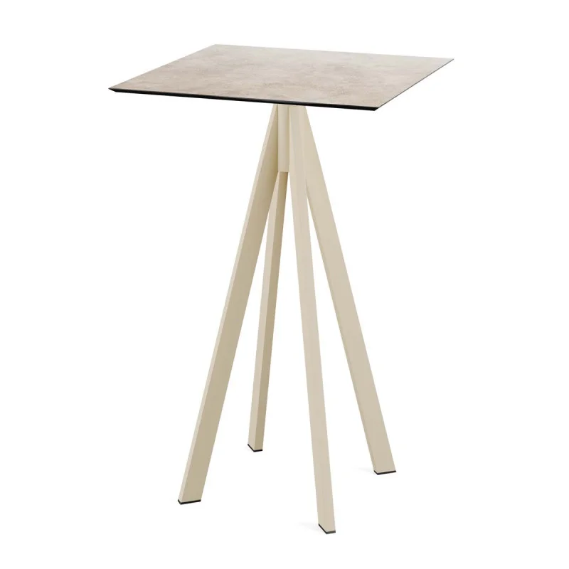 Mange-Débout Infinity Piètement Sable et Plateau Moonstone - 70 x 70 cm Authentique