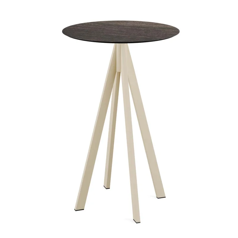 Mange-Débout Infinity Piètement Sable et Plateau Riverwashed Wood - Ø 70 cm Vente Directe