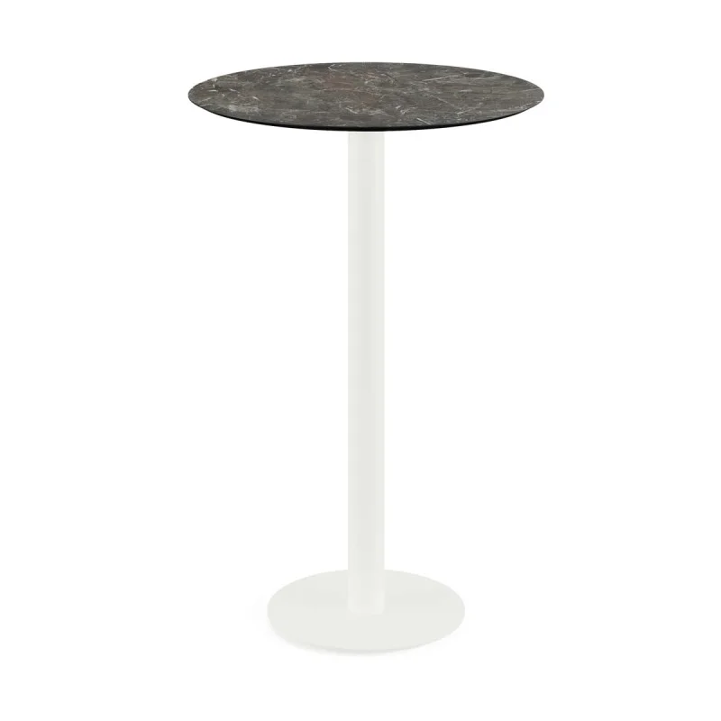Mange-Debout Urban Piètement Blanc et Plateau Galaxy Marble - Ø 70 cm Prix Bas