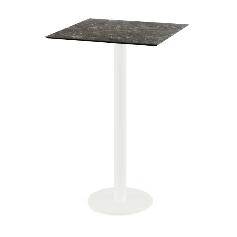 Offre Limitée Mange-Debout Urban Piètement Blanc et Plateau Galaxy Marble - 70 x 70 cm