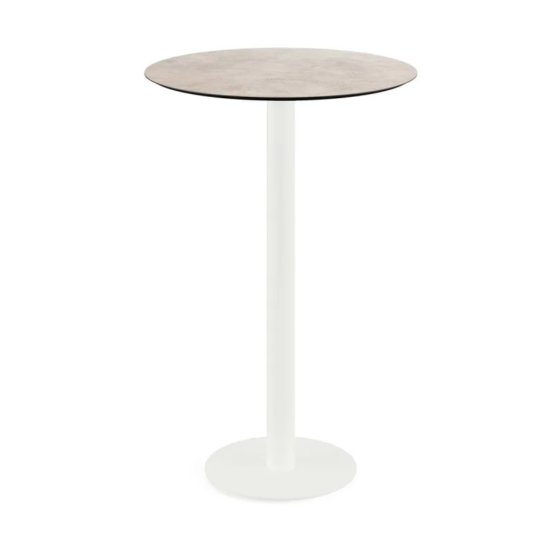 Mange-Debout Urban Piètement Blanc et Plateau Moonstone - Ø 70 cm Authentique