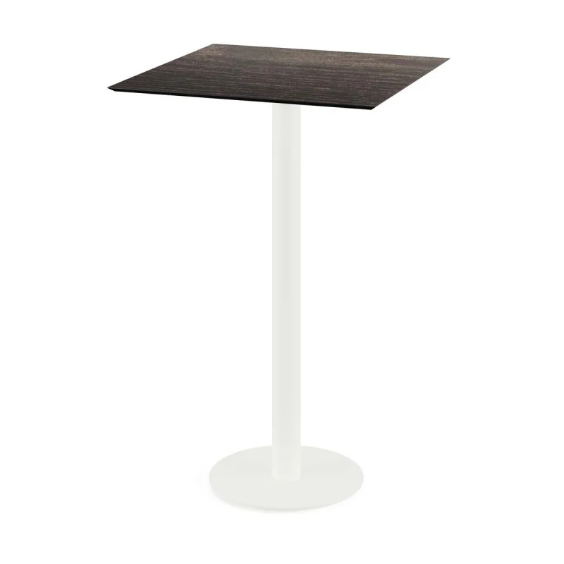 Mange-Debout Urban Piètement Blanc et Plateau Riverwashed Wood - 70 x 70 cm Vente Directe