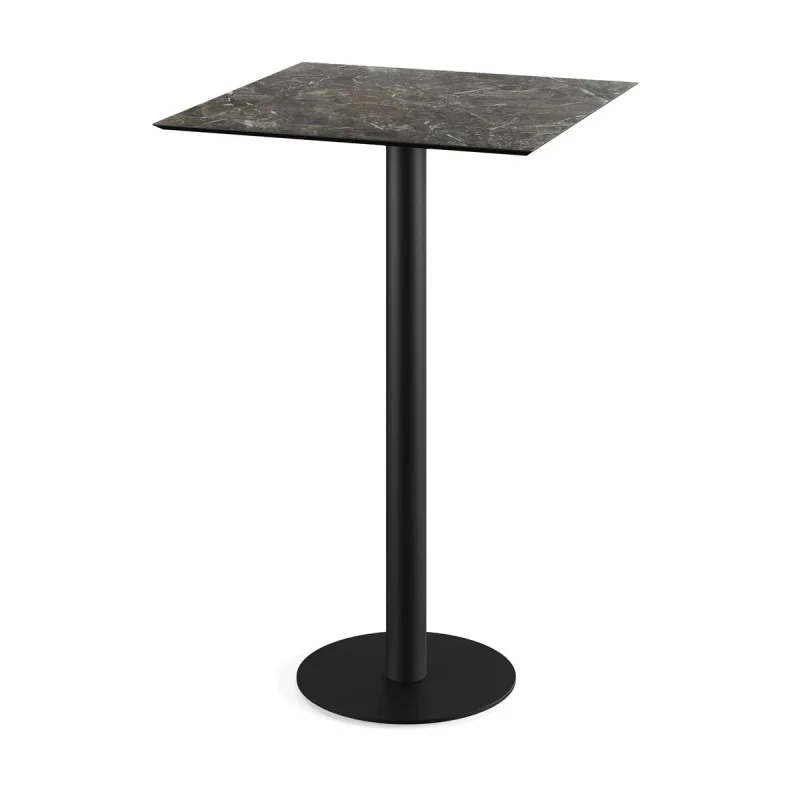 Mange-Debout Urban Piètement Noir et Plateau Galaxy Marble - 70 x 70 cm Authentique