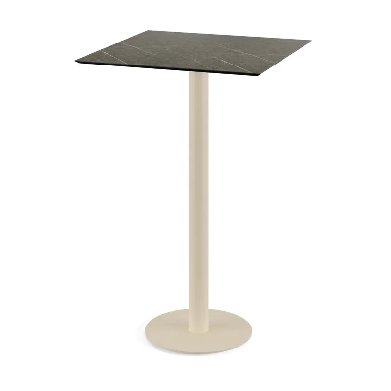Mange-Debout Urban Piètement Sable et Plateau Midnight Marble - 70 x 70 cm Solde