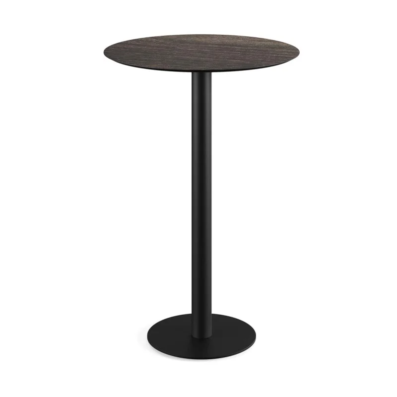 Mange-Debout Urban Piètement Noir et Plateau Riverwashed Wood - Ø 70 cm Nouveauté