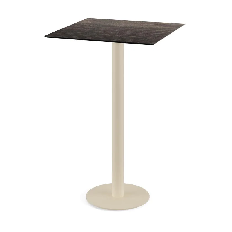 Mange-Debout Urban Piètement Sable et Plateau Riverwashed Wood - 70 x 70 cm Commande En Gros