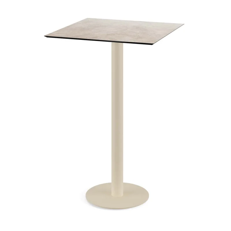 Top Vente Mange-Debout Urban Piètement Sable et Plateau Moonstone - 70 x 70 cm