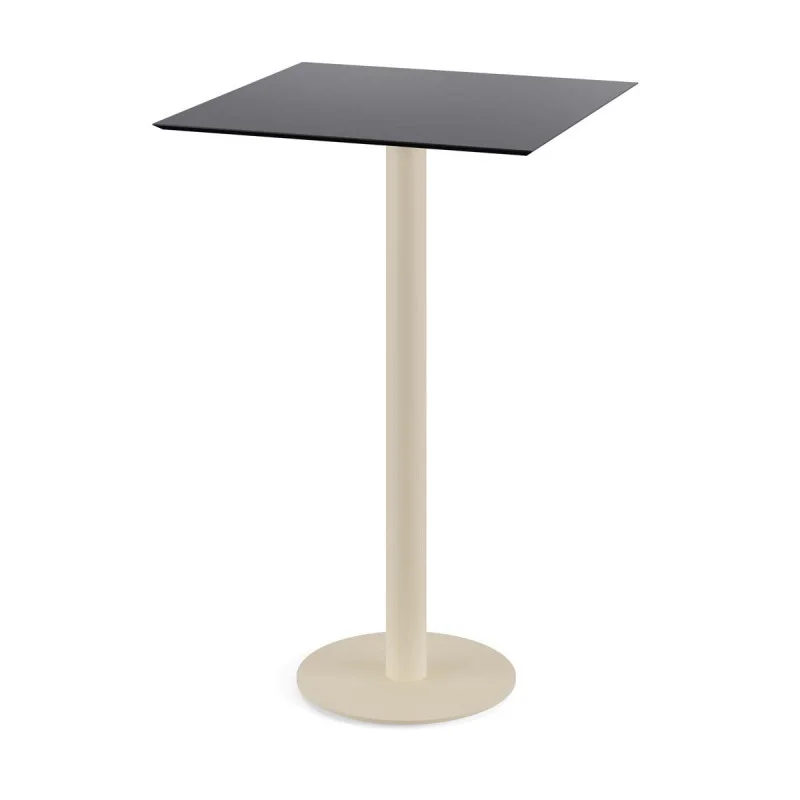 Mange-Debout Urban Piètement Sable et Plateau Noir - 70 x 70 cm Usine Directe