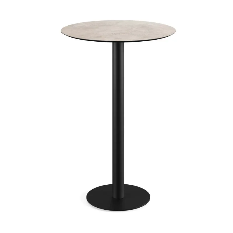 Mange-Debout Urban Piètement Noir et Plateau Moonstone - Ø 70 cm Prix Choc