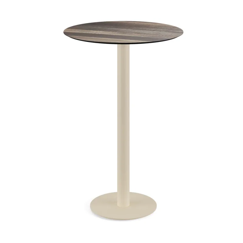 Certifié Mange-Debout Urban Piètement Sable et Plateau Tropical Wood - Ø 70 cm