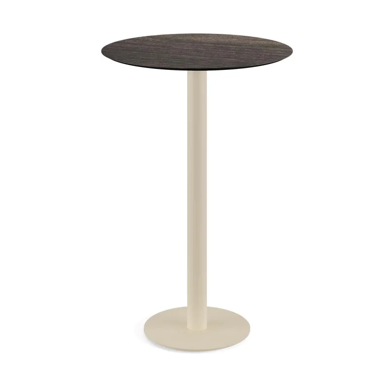 Populaire Mange-Debout Urban Piètement Sable et Plateau Riverwashed Wood - Ø 70 cm