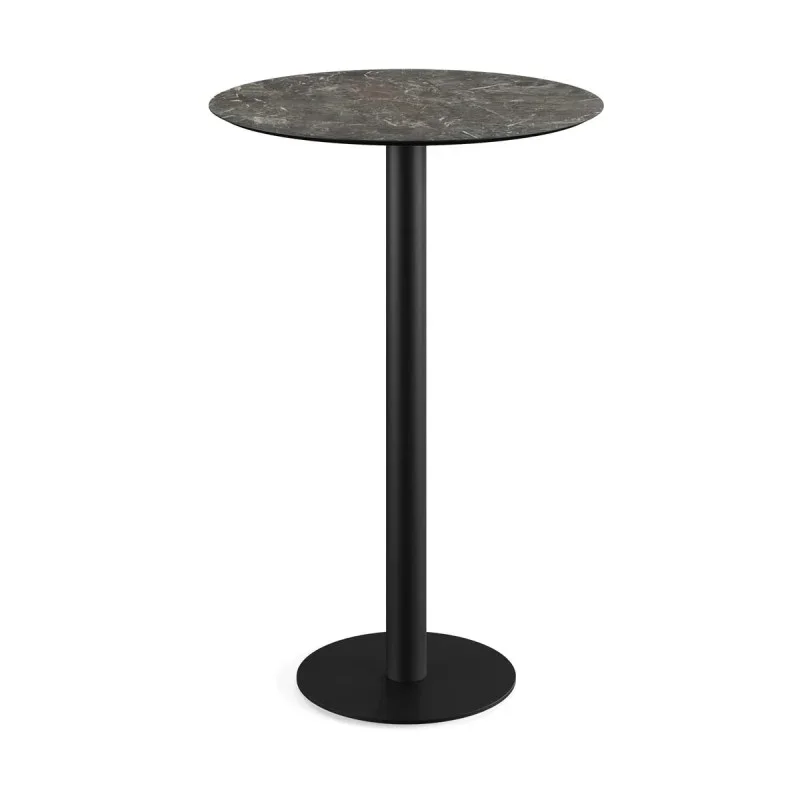 Commander Vite Mange-Debout Urban Piètement Noir et Plateau Galaxy Marble - Ø 70 cm
