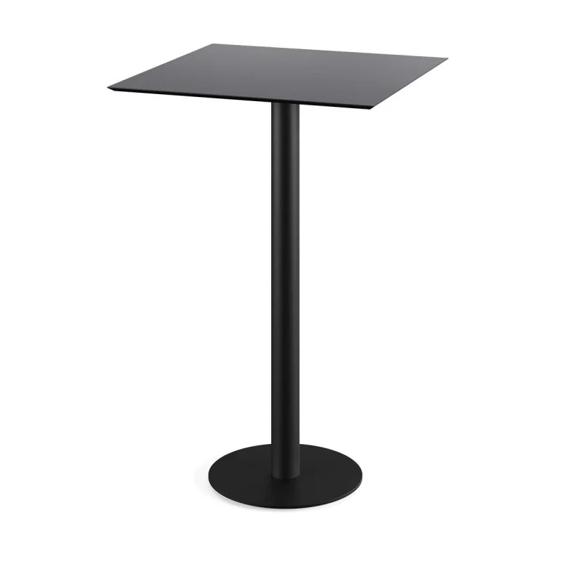 Mange-Debout Urban Piètement Noir et Plateau Noir - 70 x 70 cm Dernier Modèle