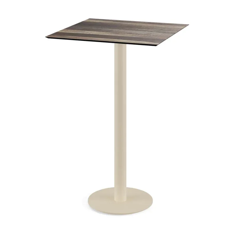 Prix Bas Mange-Debout Urban Piètement Sable et Plateau Tropical Wood - 70 x 70 cm