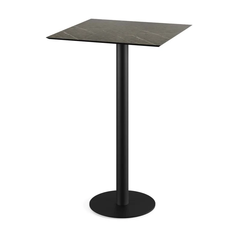 Meilleure Vente Mange-Debout Urban Piètement Noir et Plateau Midnight Marble - 70 x 70 cm