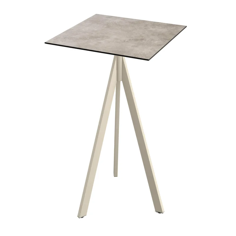 Mange-Debout Infinity Tripod avec Piètement Sable et Plateau HPL Moonstone - 70 x 70 cm Expédition Rapide