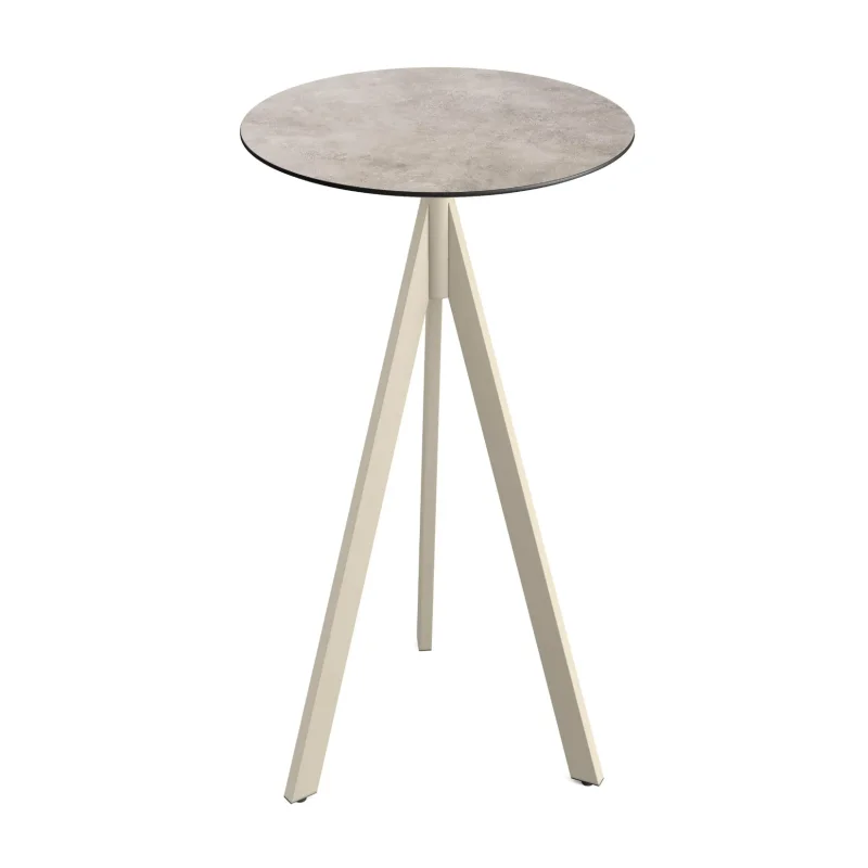 Soldes Mange-Debout Infinity Tripod avec Piètement Sable et Plateau HPL Moonstone - Ø 70 cm