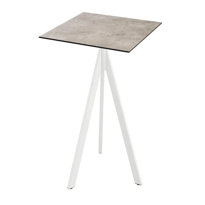Affaire À Saisir Mange-Debout Infinity Tripod avec Piètement Blanc et Plateau HPL Moonstone - 70 x 70 cm