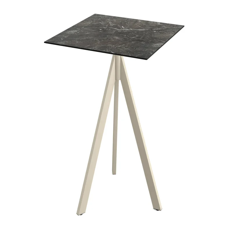 Mange-Debout Infinity Tripod avec Piètement Sable et Plateau HPL Galaxy Marble - 70 x 70 cm Meilleur Choix