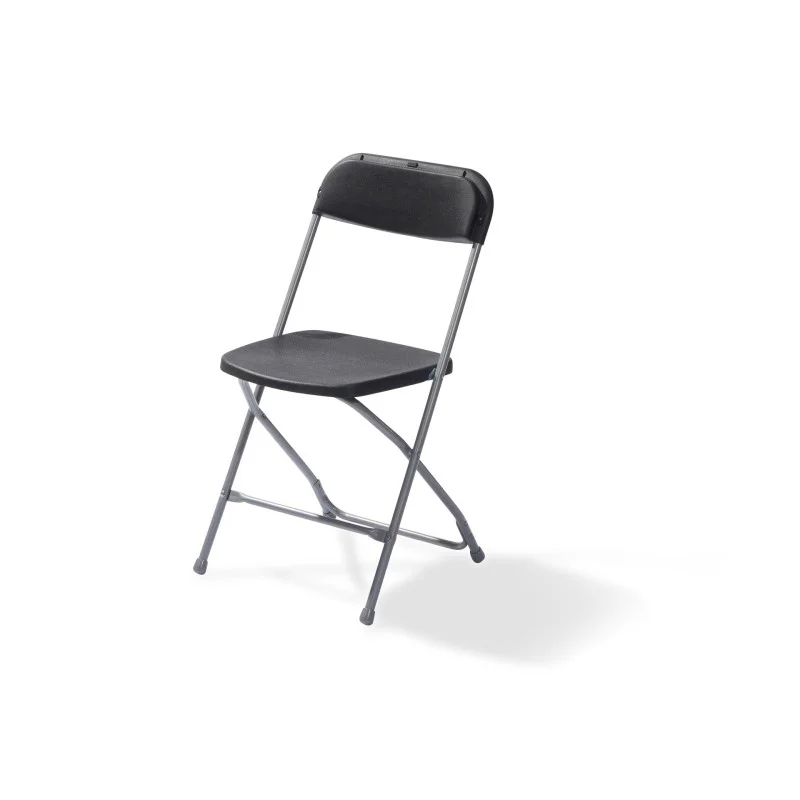 Dernière Chance Chaise Pliable Empilable Budget en Acier - Gris Noir