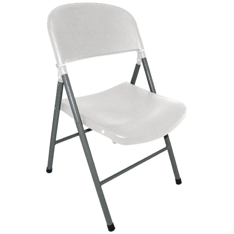 Chaise Pliante Blanche et Grise - Lot de 2 Achetez Aujourd’hui