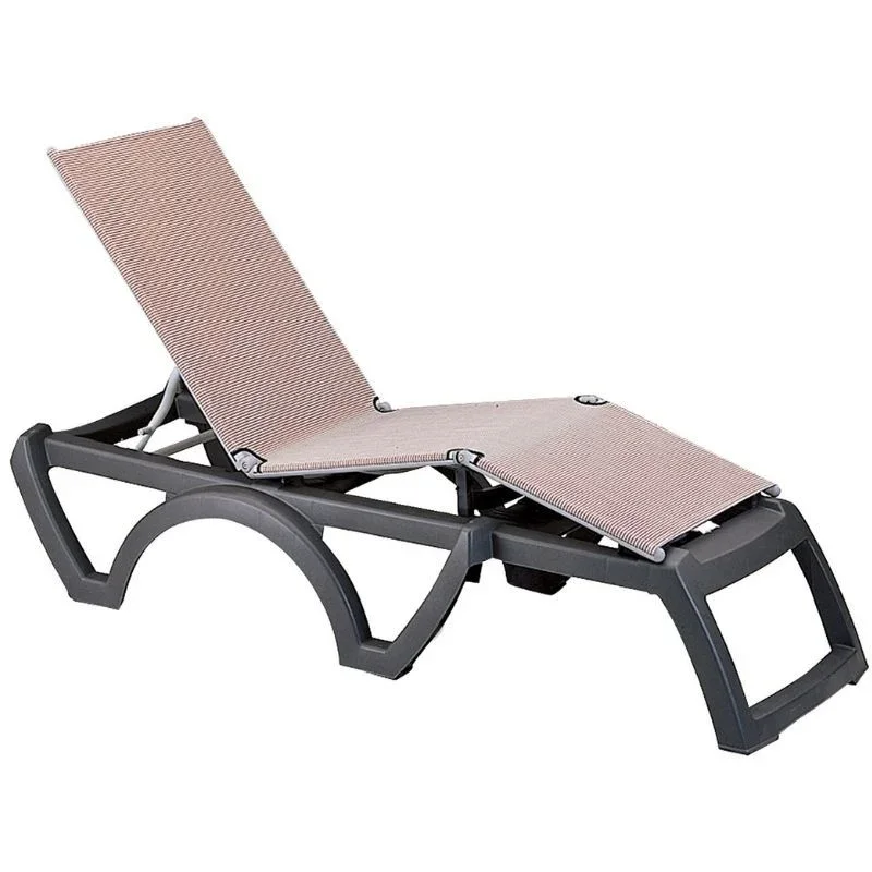 Chaise Longue Bali - Anthracite / Beige Chiné Promotion Saisonnière
