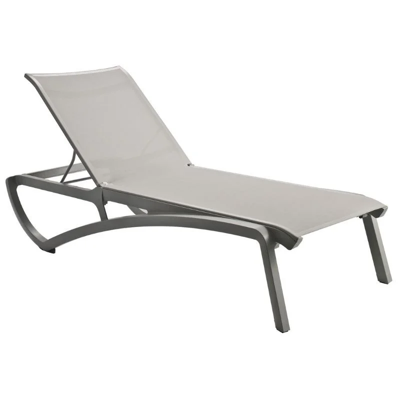 Chaise Longue Sunset - Gris Platinium Solde