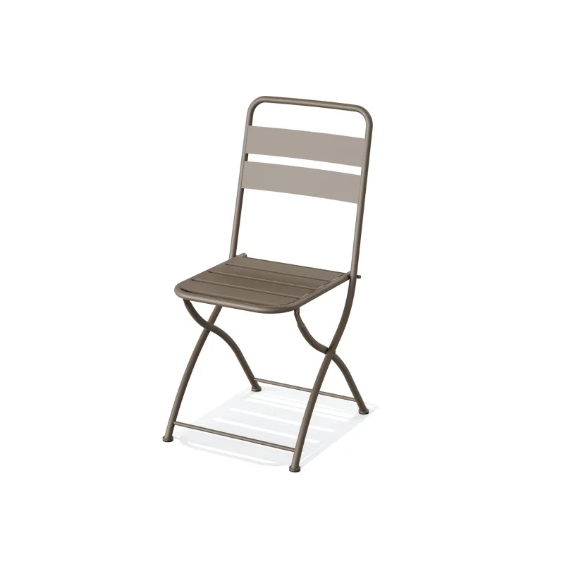 Chaise de Bistrot Pliable Breeze Métal - Cappucino Livraison Gratuite