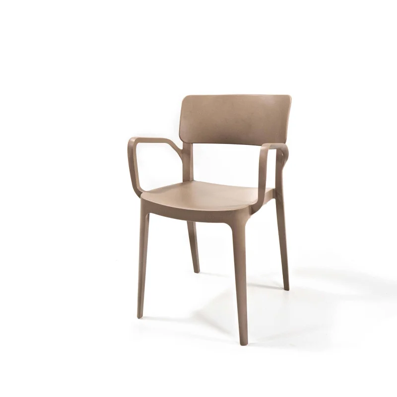 Offre Limitée Chaise Empilable Wing avec Accoudoirs - Beige Sable