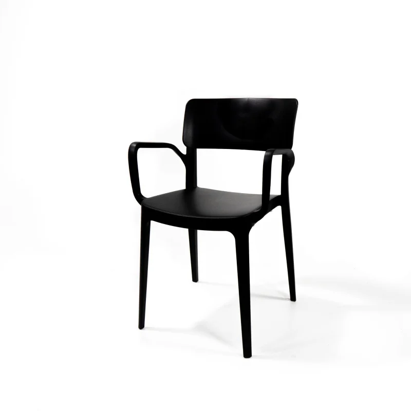 Bon Plan Chaise Empilable Wing avec Accoudoirs - Noire