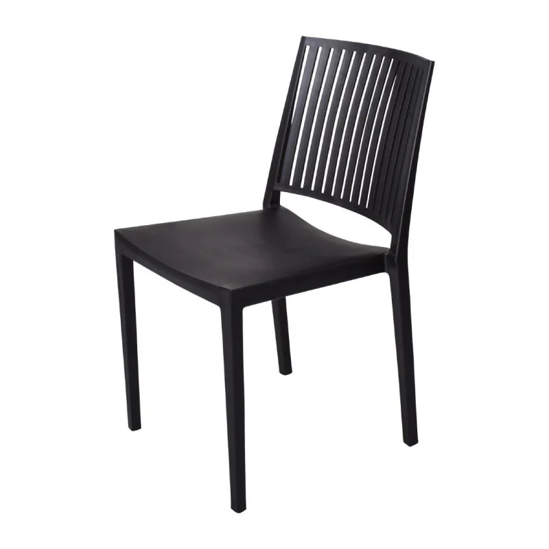 Vente Directe Chaises PP Empilables Baltimore Noires - Lot de 4