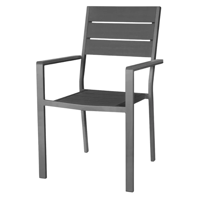 Pas Cher Fauteuils à Lattes Valletta en Gris - Lot de 4