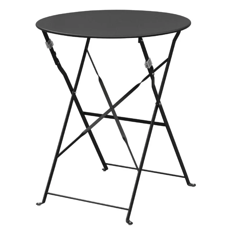 Vente Flash Table De Terrasse En Acier - Noire
