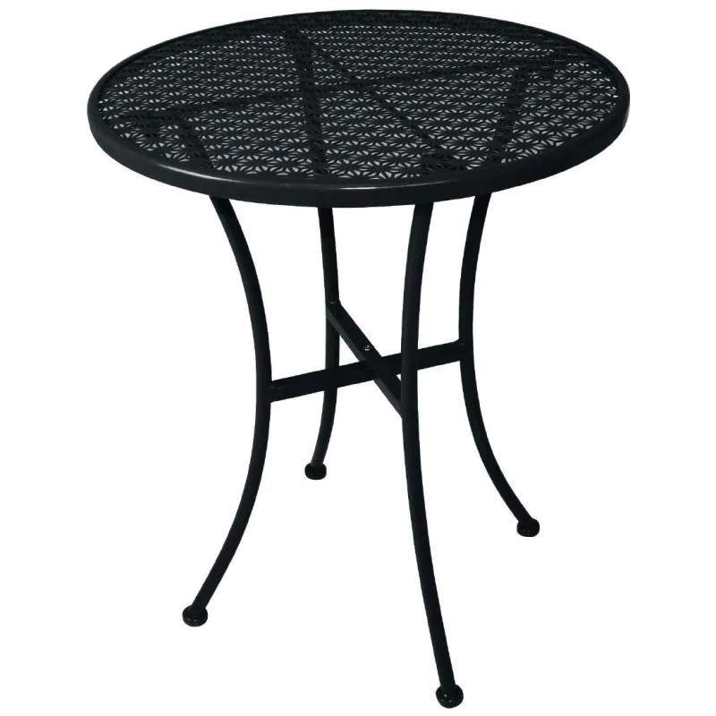 Table Bistro Ronde En Acier Ajouré - Noire - 600Mm Expédition Rapide